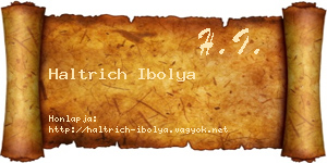 Haltrich Ibolya névjegykártya